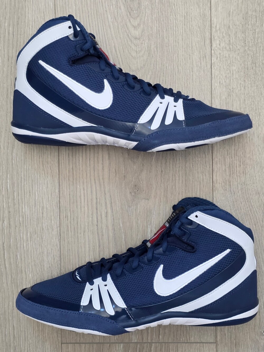 Nike Freek Wrestling Grappling Shoes Navy White 316403 411 Mens Sz 9.5 MSRP $140